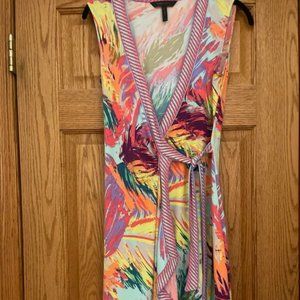 BCBGMaxaria wrap around dress Coastal colors size XS